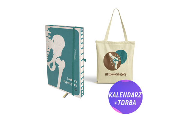 Pakiet: Kalendarz fizjoterapeuty 2026 + Kubek ceramiczny + Torba jutowa #FizjoRobiRobotę Pakiet: Kalendarz fizjoterapeuty 2026 + Kubek ceramiczny + Torba jutowa #FizjoRobiRobotę